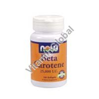 Beta Carotene 25000 IU 100 softgels "NOW Foods" - Click Image to Close