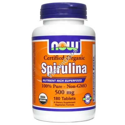 Spirulina 500 mg 180 Tabs - NOW Foods - Click Image to Close