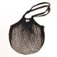 Natural Cotton String Bags (Long Handles, Black) - Eco Chic