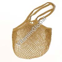 Natural Cotton String Bags (Long Handles, Khaki) - Eco Chic - Click Image to Close