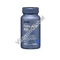 Folic Acid 400 mcg 100 tabs "GNC" - Click Image to Close