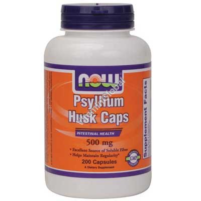 Psyllium Husk 500 mg 200 caps - NOW Foods - Click Image to Close