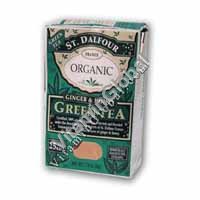 Organic Ginger & Honey Green Tea 25 bags "St. Dalfour" - Click Image to Close