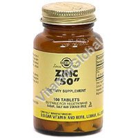 Zinc 50 mg 100 tabs "Solgar" - Click Image to Close