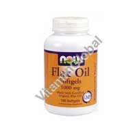 Flax Oil 1000 mg 100 caps "NOW Foods" - Click Image to Close
