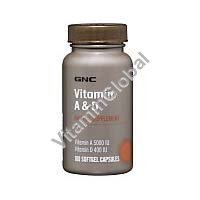 Vitamin A & D 100 softgel caps - GNC - Click Image to Close