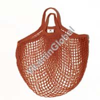 Natural Cotton String Bags (Short Handles, Red-Chili) - Eco Chic - Click Image to Close