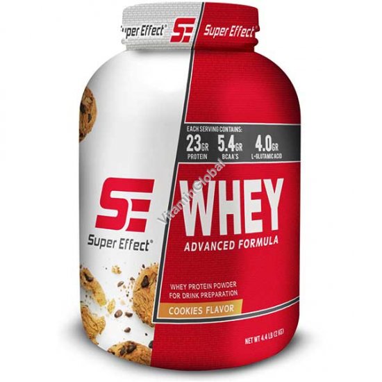 Whey Advanced Protein Powder Cookies Flavor 2.0 kg (4.4 lb) - Super Effect
