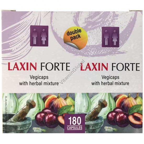 Limit 2 per customer: Laxin Forte - Reformulated Natural Formula for Digestive Health, 180 Capsules (90+90)