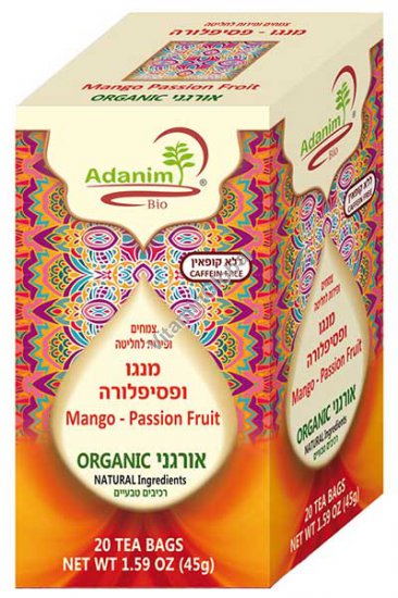Organic Mango & Passion Fruit Tea 20 Tea Bags - Adanim