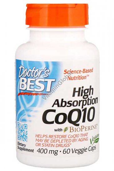 Coenzyme CoQ10 400 mg with BioPerine 60 Veggie Caps - Doctor\'s Best