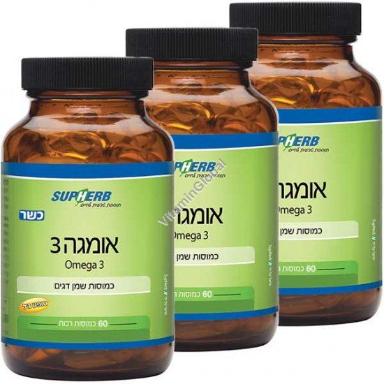 Kosher Omega-3 180 (3 X 60) Softgels - SupHerb