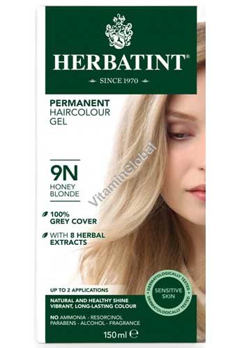 Permanent Haircolor Gel, 9N Honey Blonde - Herbatint