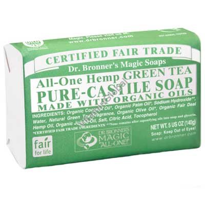 Hemp Green Tea Pure Castile Soap 140g (5 US OZ) - Dr. Bronner