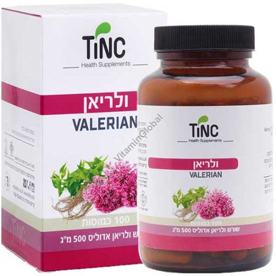 Kosher L\'Mehadrin Valerian Root 500 mg 100 Veg Capsules - Tinc