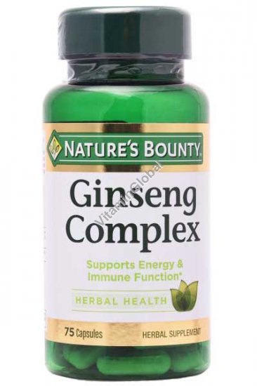 Ginseng Complex Plus Royal Jelly 75 caps - Nature\'s Bounty