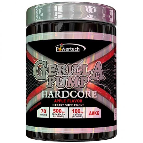 Gerilla Pump Hardcore - Pre-Workout, Apple Flavor, Kosher Badatz, 210 g (7.40 oz) - PowerTech