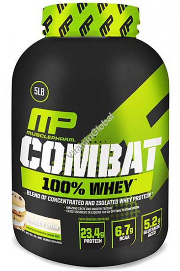 Combat 100% Whey Protein Cookies \'N\' Cream 2269g (5 LBS) - Muscle Pharm