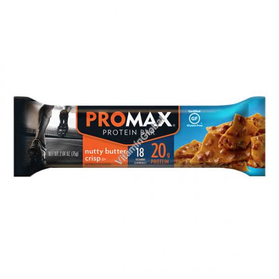 Protein Bar Nutty Butter Crisp Flavor 75g (2.64 OZ) - Promax