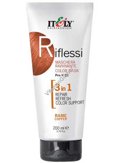 Riflessi - Color Hair Mask 3 in 1, Repair, Refresh, Color Support, Copper 200 ml (6.76 fl oz) - Itely