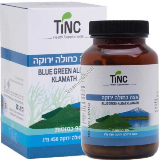 Blue Green Algae Klamath 450 mg, Badatz Kosher Certified, 60 Capsules - Tinc