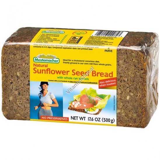 Natural Sunflower Seed Bread with Whole Rye Kernels 500g (17.6 oz.) - Mestemacher