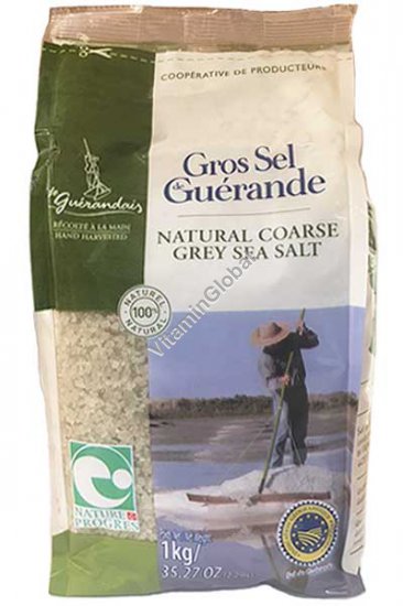 Organic Coarse Grey Sea Salt 1kg (2.204lb) - Guerande