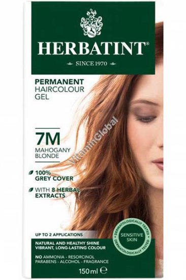 Permanent Haircolor Gel, 7M Mahogany Blonde - Herbatint