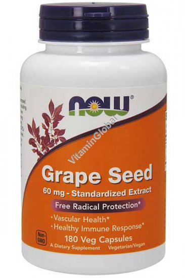 Grape Seed Extract 60 mg 180 capsules - NOW Foods