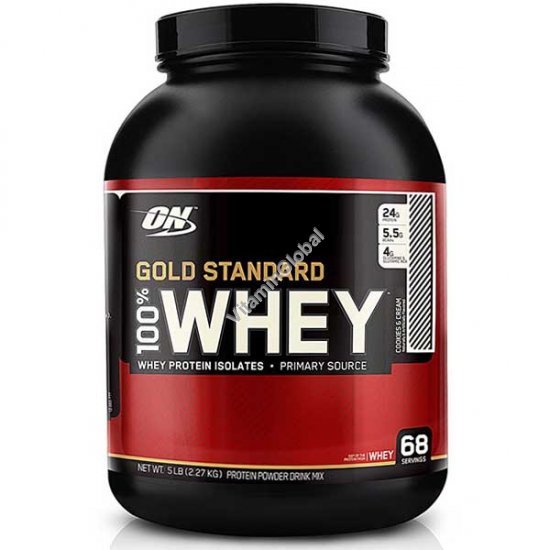 Gold Standard - 100% Whey Protein Cookies and Cream 2.27kg - Optimum Nutrition