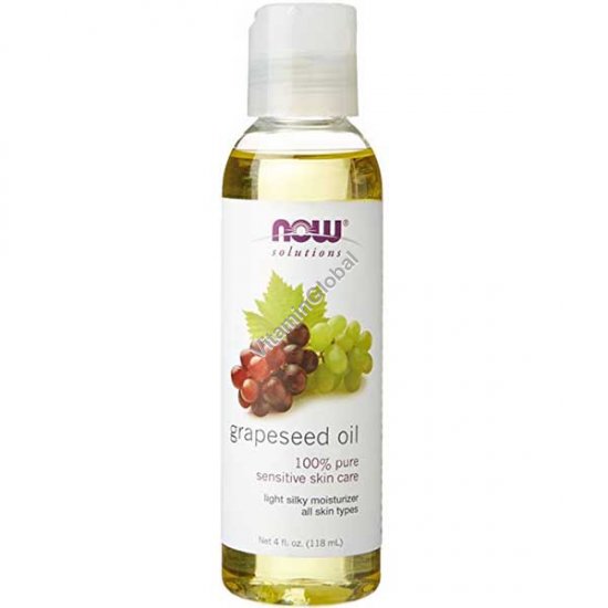 Pure Grapeseed Oil 118ml (4 fl oz) - Now Solutions