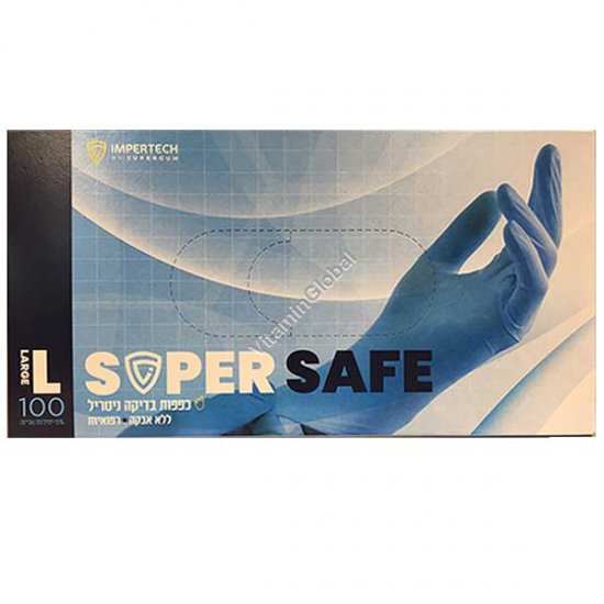 Nitrile Powder-Free Examination Gloves, Blue, Disposable (Large) 100 Count