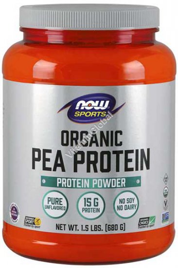 Pea Protein, Natural, Unflavored 907g (2 LBS) - Now Foods