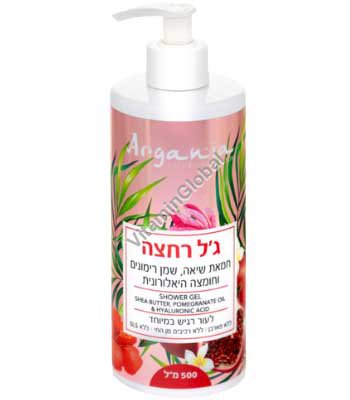 Shea Butter, Pomegranate Oil & Hyaluronic Acid Shower Gel 500 ml (16.91 fl oz) - Argania