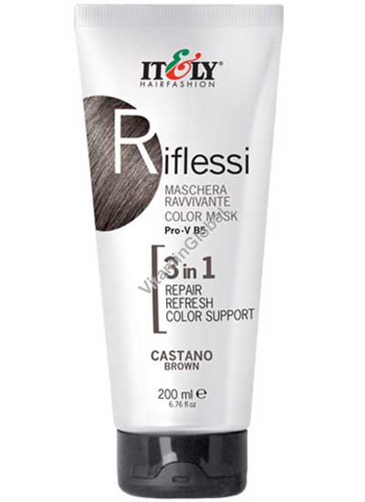 Riflessi - Color Hair Mask 3 in 1, Repair, Refresh, Color Support, Brown 200 ml (6.76 fl oz) - Itely