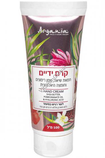 Shea Butter, Pomegranate Oil & Hyaluronic Acid Hand Cream 100 ml (3.38 fl oz) - Argania
