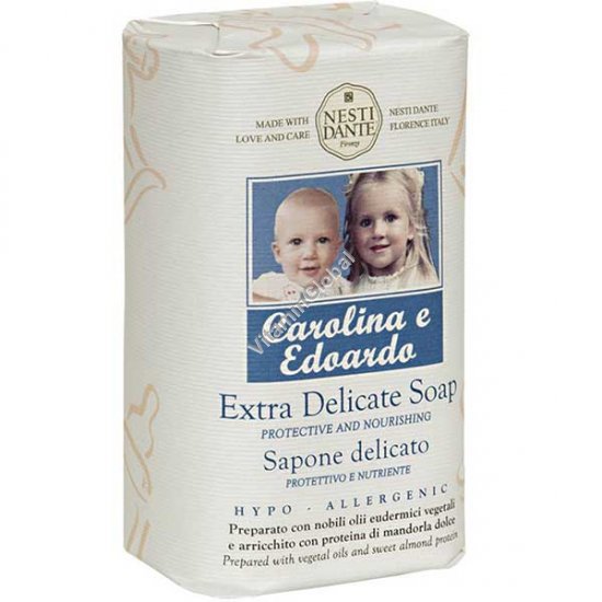 Hypoallergenic Extra Delicate Baby Bar Soap for Cleansing, Hydrating, and Protection of Sensitive Skin 250g (8.8 oz) - Nesti Dante