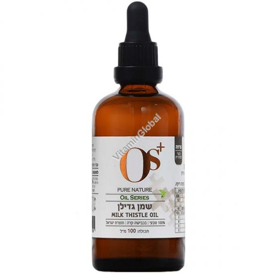 Kosher L\'Mehadrin Cold-Pressed Milk Thistle Oil 100 ml (3.38 oz) - OS