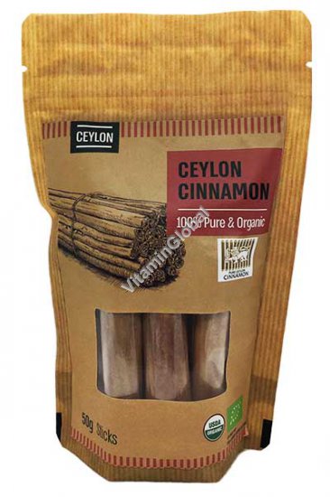 Organic & Pure Ceylon Cinnamon Sticks 50g - Naturafood