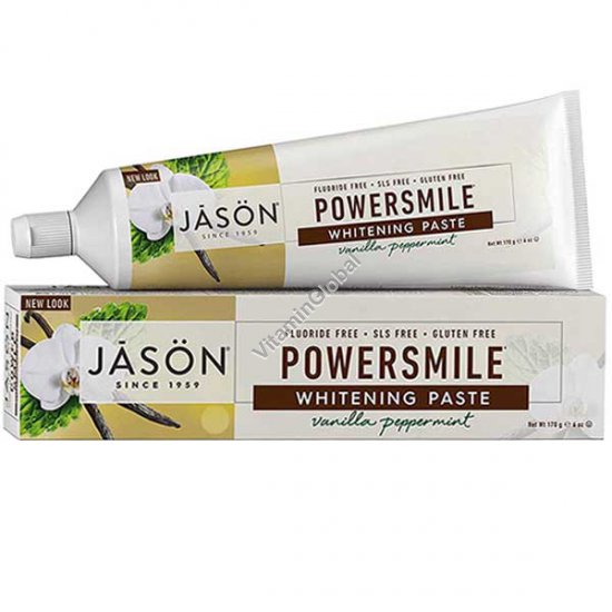 PowerSmile - Whitening Vanilla Peppermint Toothpaste 170g (6 oz) - Jason