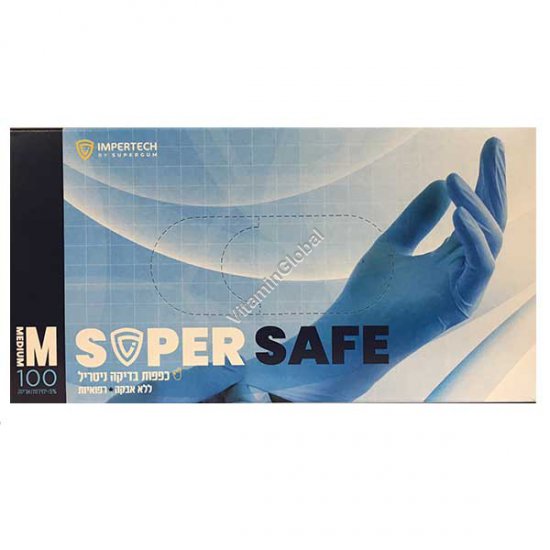 Nitrile Powder-Free Examination Gloves, Blue, Disposable, Medium (M) 100 Count