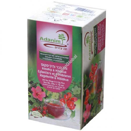 Rosehip & Hibiscus Tea 20 tea bags - Adanim