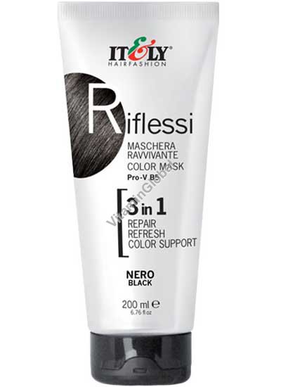 Riflessi - Color Hair Mask 3 in 1, Repair, Refresh, Color Support, Black 200 ml (6.76 fl oz) - Itely