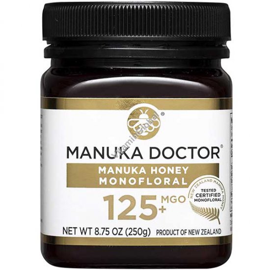 Manuka Honey Monofloral, MGO 125+, 8.75 oz (250 g) - Manuka Doctor