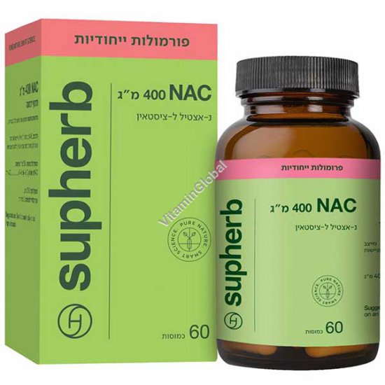 NAC 400 mg (N-Acetyl-L-Cysteine) 60 capsules - SupHerb