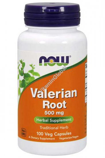 Valerian Root 500 mg 100 Veg Capsules - NOW Foods