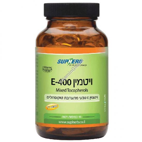 Kosher L\'Mehadrin Mixed Tocopherols E- 400 IU 90 softgels - Supherb