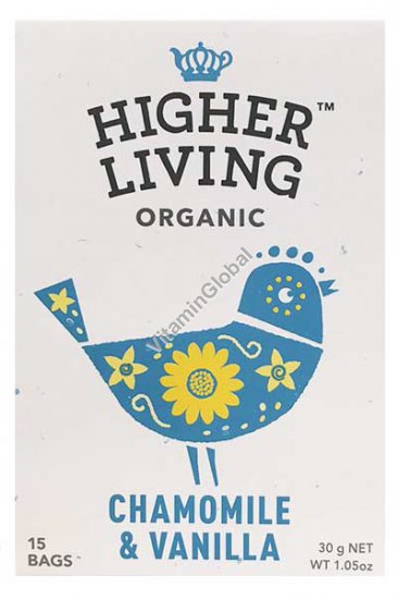 Organic Chamomile & Vanilla Herbal Infusion 15 teabags - Higher Living