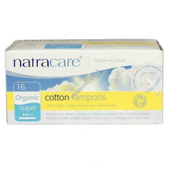 Organic Cotton Tampons With Applicator, Super 16 Count - Natracare