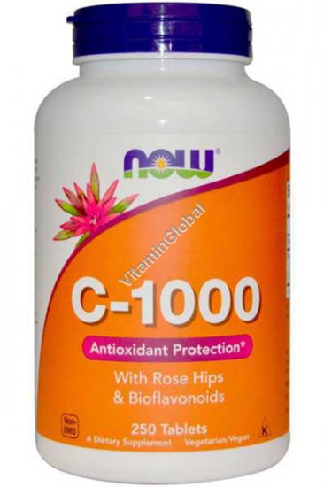 Vitamin C-1000 with Rose Hips 250 tablets - NOW Foods